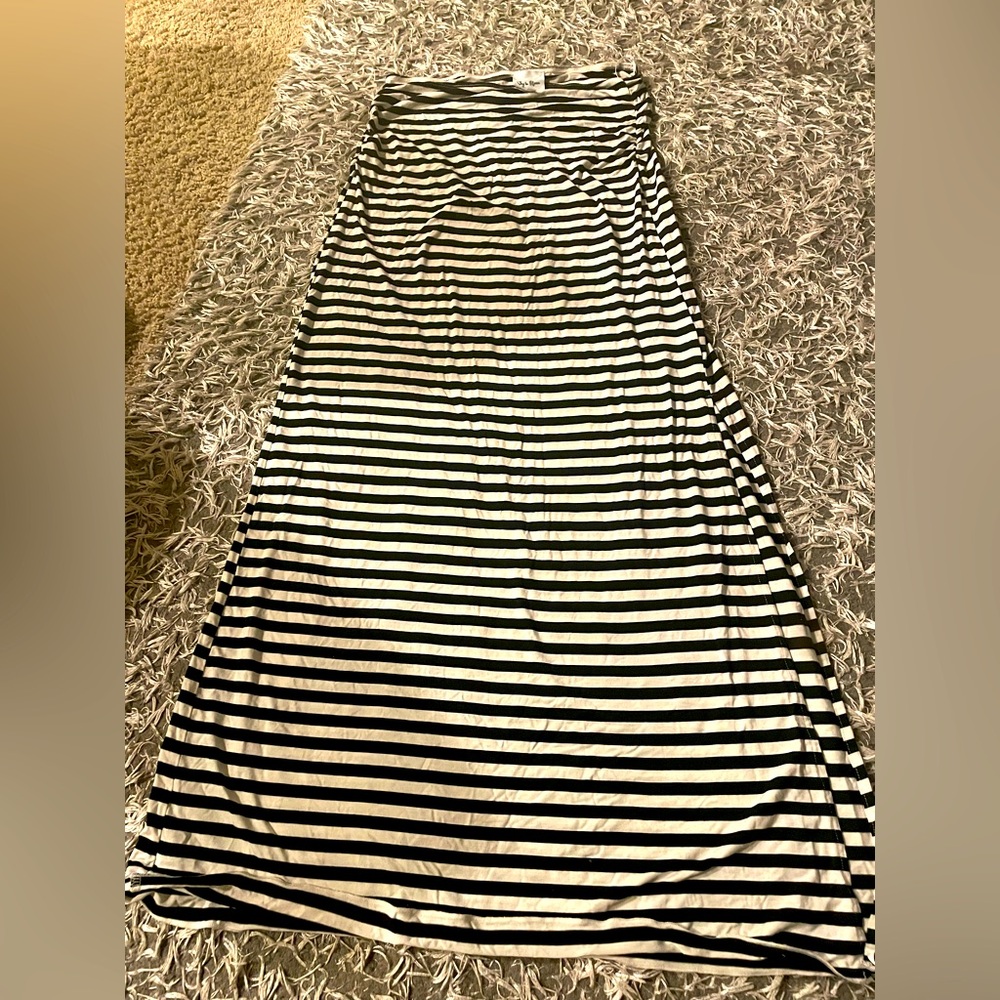 Striped Black and White Maxi tube dress